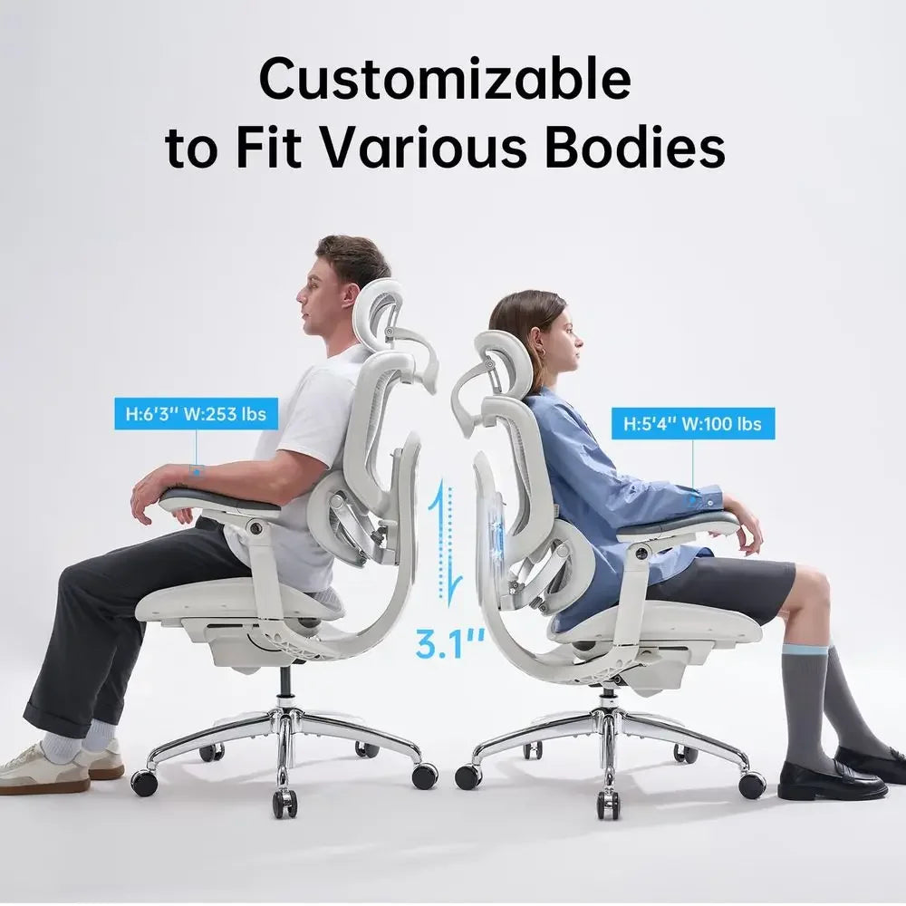 Doro C300 Pro V2 Ergonomic Office Chair, FullBody Adaptive Support 8D Armrests amp Breathable Mesh, Comfy High Back Computer De