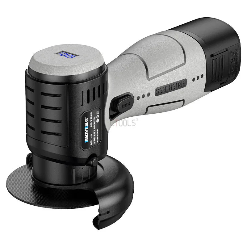 Mini Brushless Angle Grinder Self-locking Electricity Display Cutting Machine Soft Rubber Handle Portable Small Angle Grinder