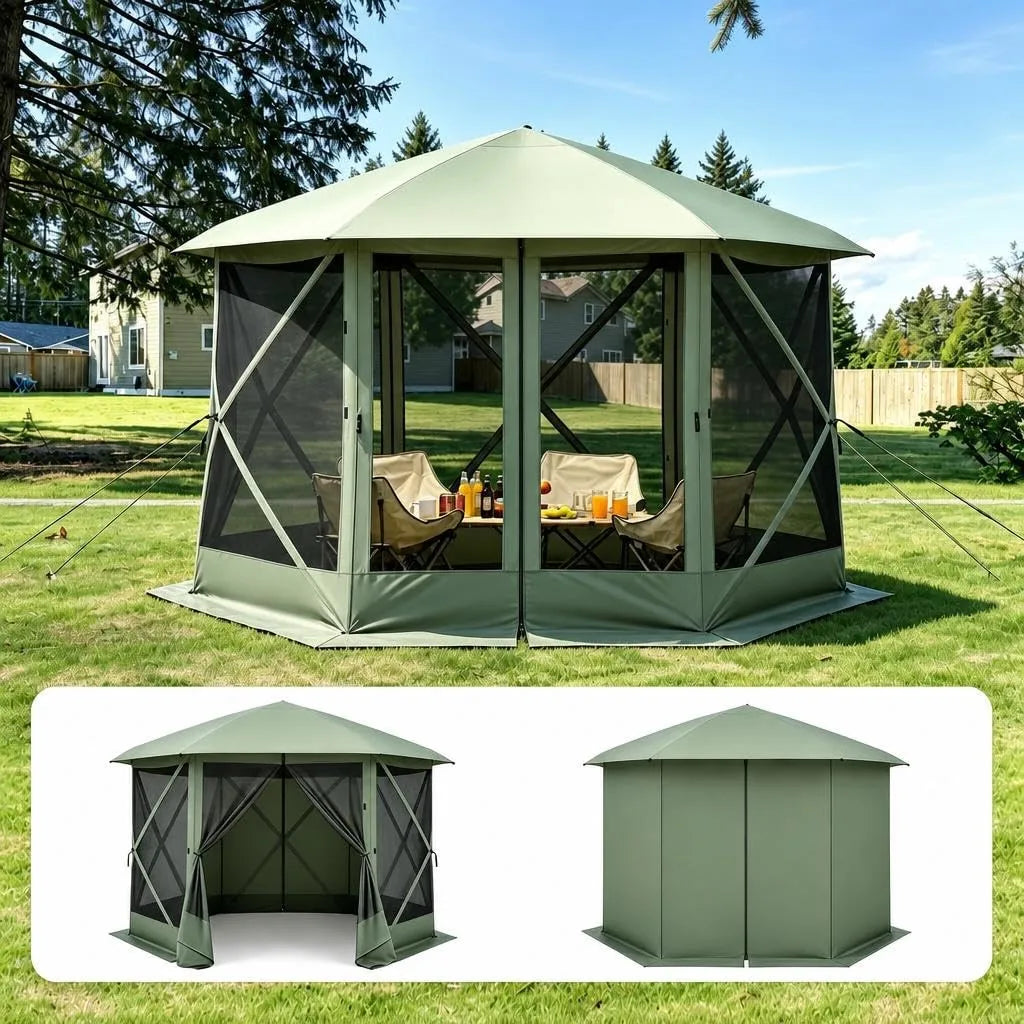 Shipment From The USUp Gazebo Sn Tent, 6 Sided Sun Shelter, Pavilion Tent For Patio | 13x13ft -Up Gazebo Tents With Mosquito N