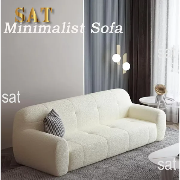 #@ Nordic Creative Light Luxury Fabric Designer Lamb Fleece Sofa Modern Minimalist Living Rooms Hotels Set bedroom soft sofa
