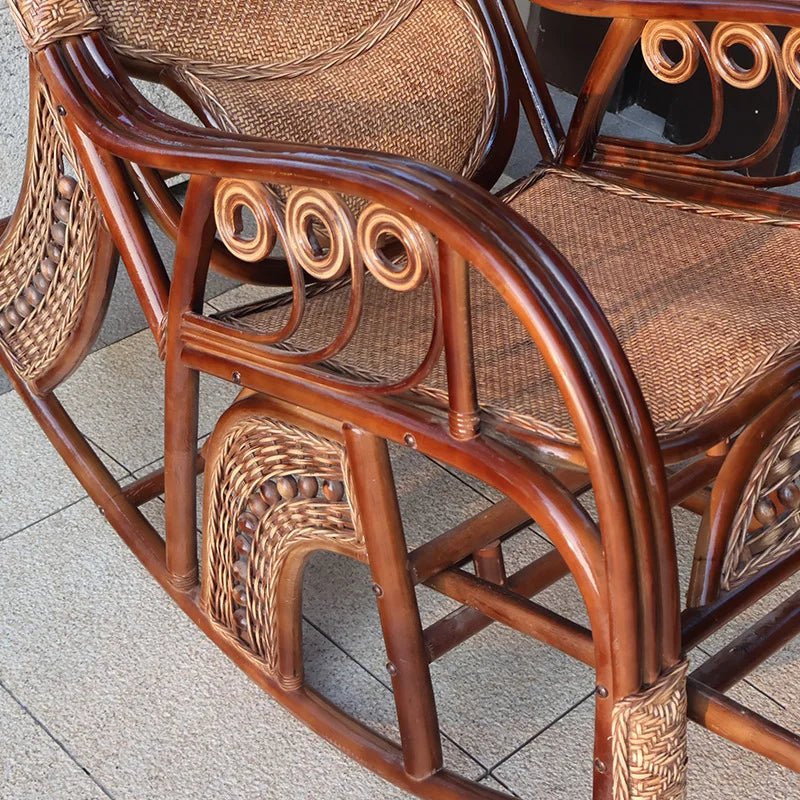 New Chinese rattan chair happy chair factory courtyard elderly rattan sofa