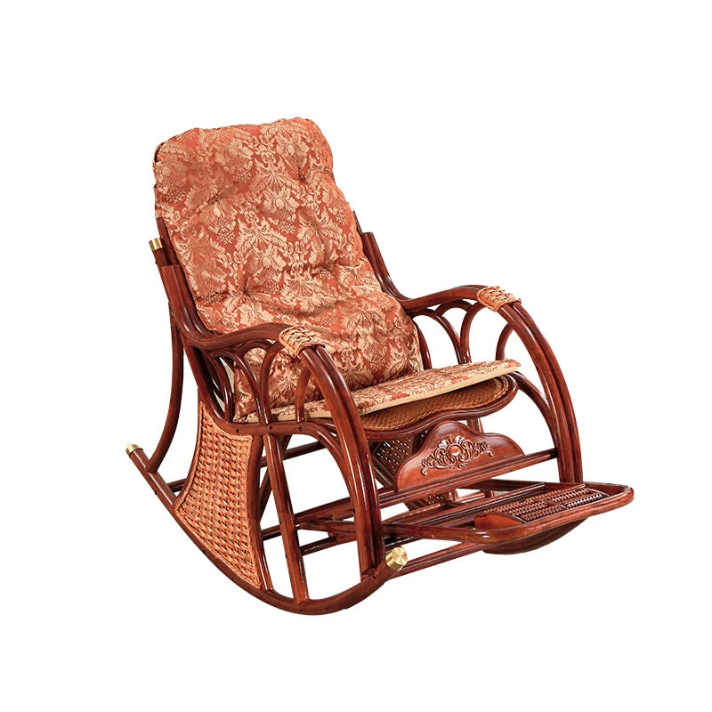 CL free balcony natural real rattan rocking chair lunch break classical single sofa