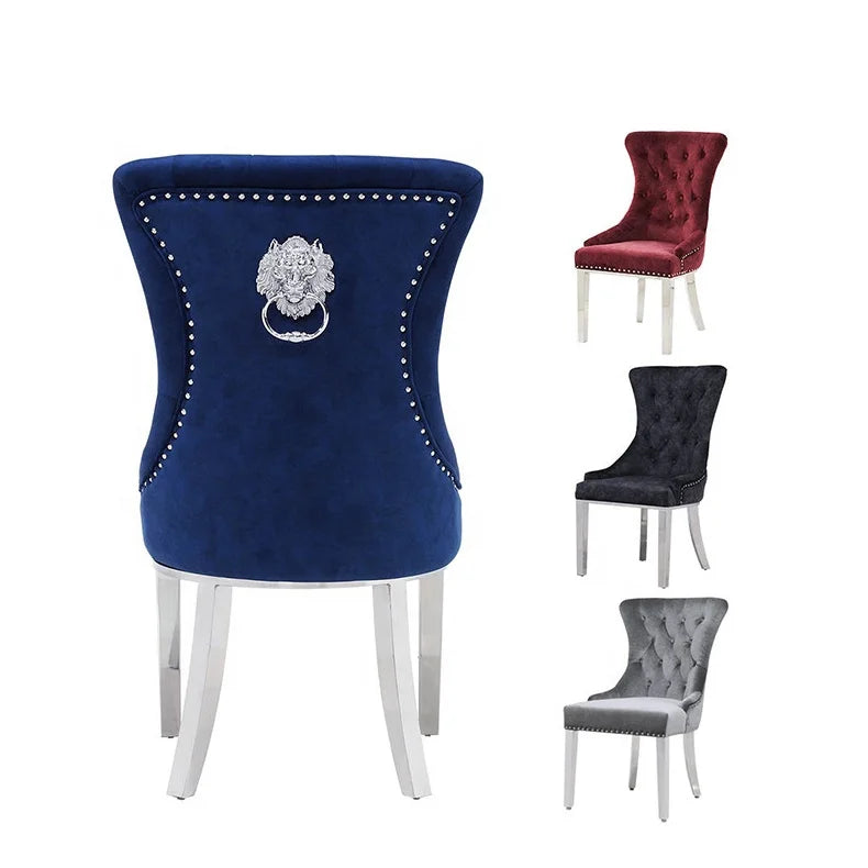 /Nordic Fabric Chesterfield Chair For Restaurant Hotel /Light Luxury Dining Room Furniture Metal Legs Dining Chair