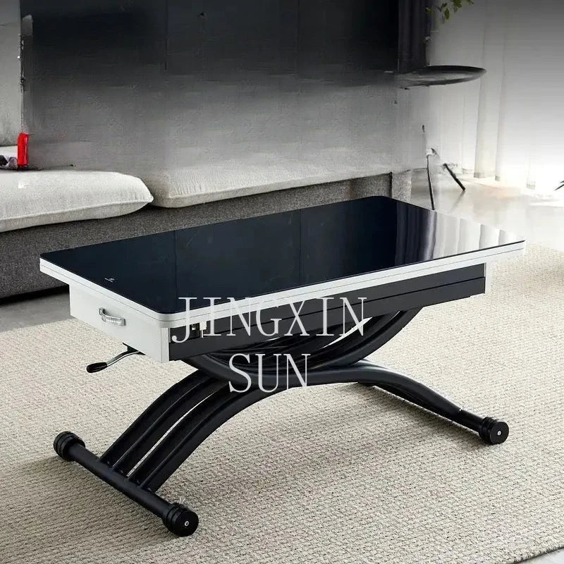 Lifting coffee table folding telescopic household dining table dual-purpose creative simple small apartment living room
