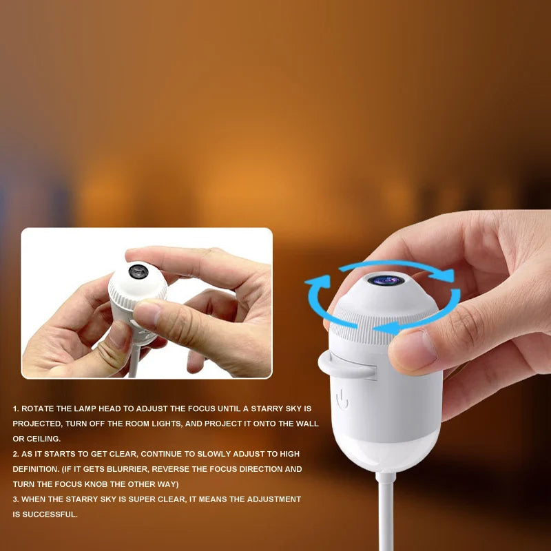 USB Starry Sky Galaxy Projector Lamp Mini Led Night Light Romantic Atmosphere Decor Light For Car Interior Home Party Gift
