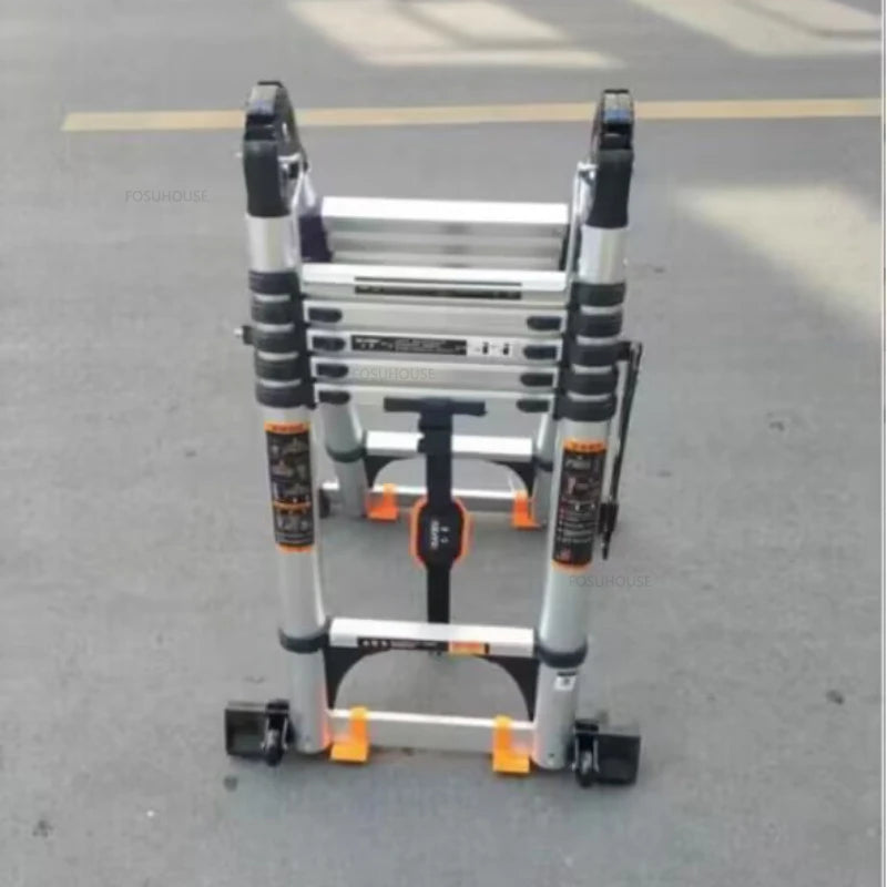Aluminum Alloy Telescopic Ladder Thickened Stainless Steel Step Ladders Folding Lift Herringbone Ladder Home Portable Ladder B Y
