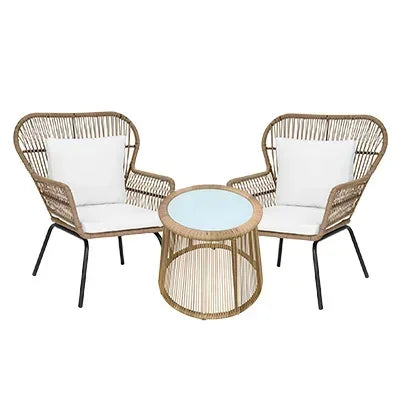 Terrace Rattan Chairs Tea Table Three Piece Set Modern Outdoor Furniture For Balcony Courtyard Garden Leisure outdoor Armchair