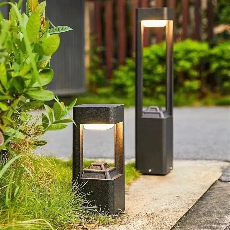 60/80CM Modern Outdoor Post Light Fixture LED Aluminum Outdoor Garden Column Lights IP54 Waterproof Bollard Lighting