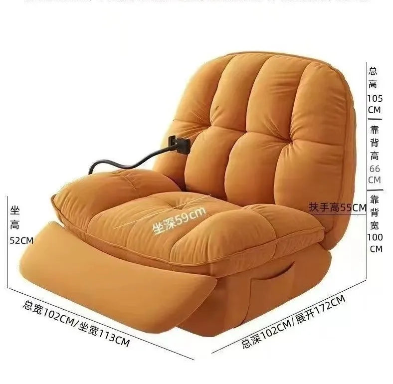Flannel Fabric Manual Recliner Comfortable Rotating Massage Chair for Home Living Room Bedroom Hotel School Swivel Rocking