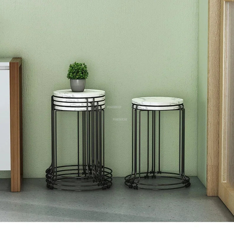 Home Folding Dining Table Set with Chairs Mobile Round Furniture Modern Kitchen Living Room Light Luxury Simple Portable