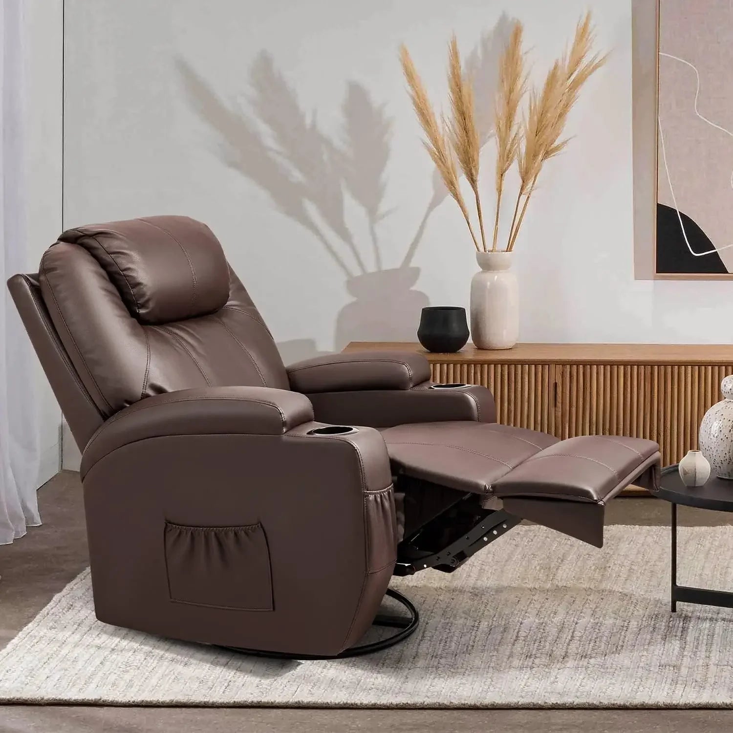 Recliner Chair,Rocking Chair with Massage and Heat,360° Swivel Recliner Chairs for Adults,for Bedroom,Nursery,Living Room Chairs