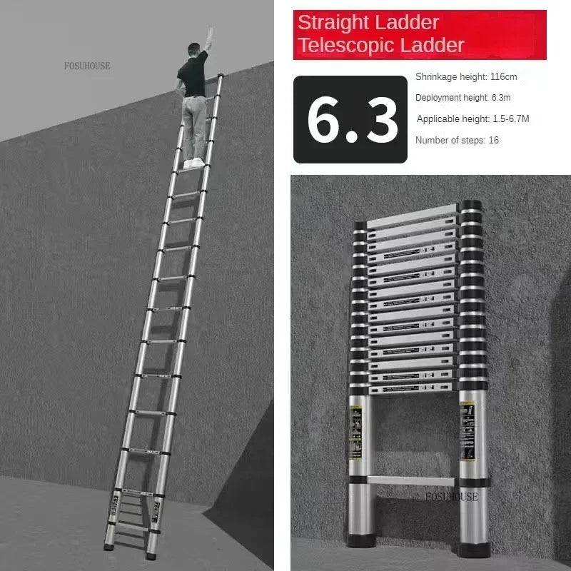 Folding Ladder for Construction Site Metal Telescopic Modern Thickened Ladders Creative Multifunctional Step Ladders for Home G
