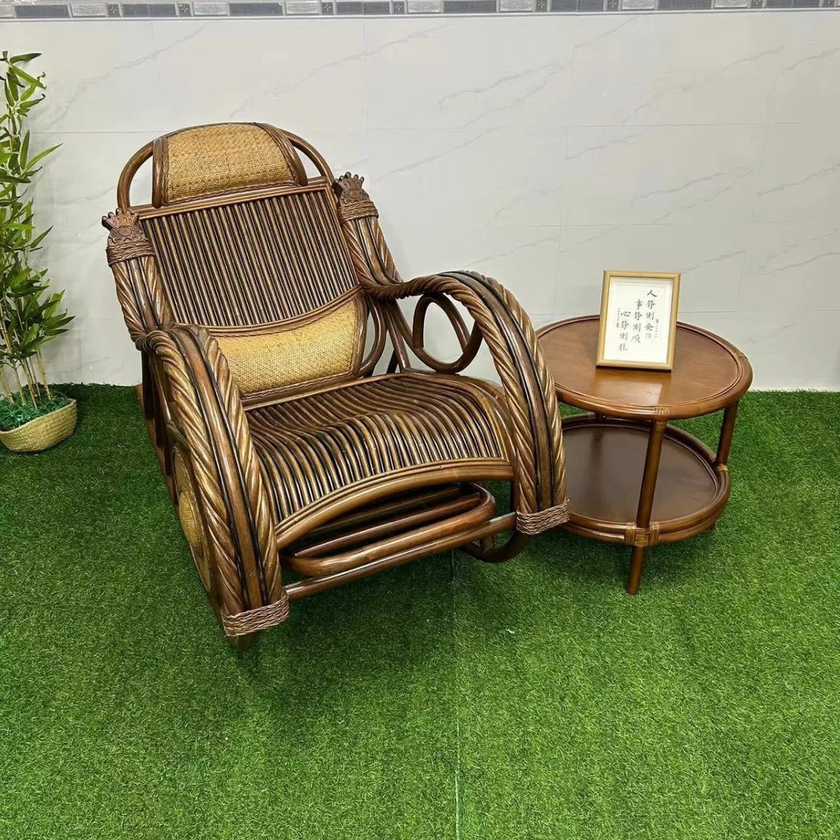 Natural vine elderly nap household lazy rocking  adult balcony leisure recliner rocking chair