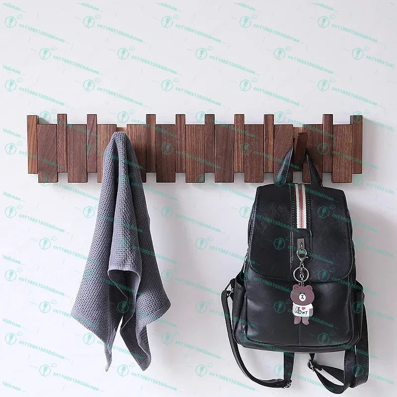 Clothes hook,  solid wood row hook, creative piano key entry, door entry wall, wooden coat rack