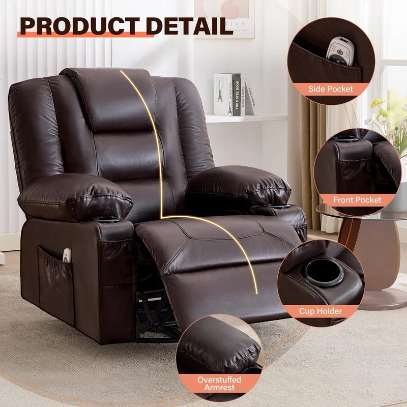 Recliner Chair,Rocking Chair with Massage and Heat,360° Swivel Recliner Chairs for Adults,for Bedroom,Nursery,Living Room Chairs