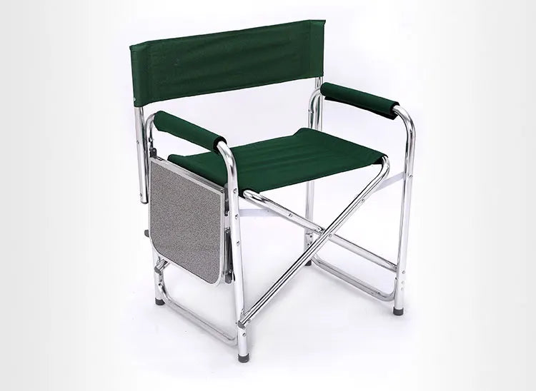 Aluminum Alloy Director’s Chair with Side Table, Portable Folding Fishing Stool, Relaxing Laptop Desk, Outdoor Picnic Gear
