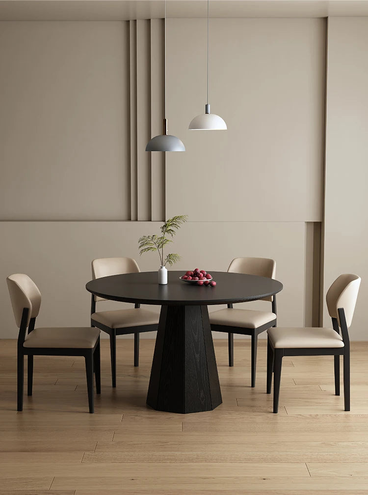 N44 Slate round table home small apartment modern simple dining room dining table solid wood designer high-end feeling