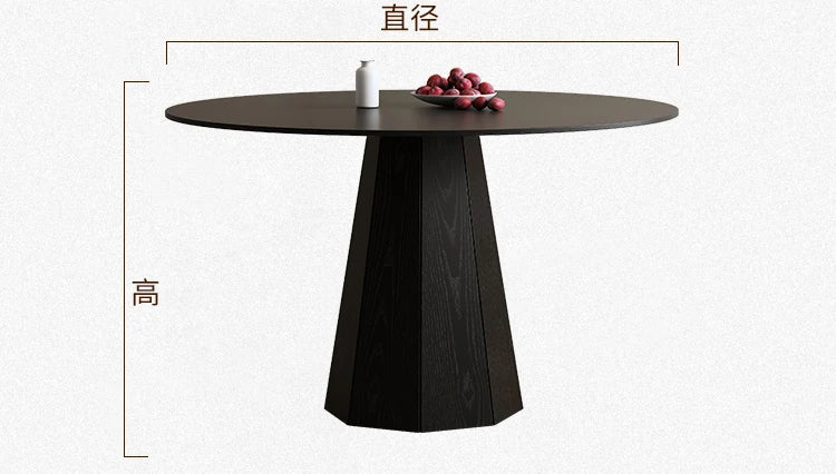 N44 Slate round table home small apartment modern simple dining room dining table solid wood designer high-end feeling