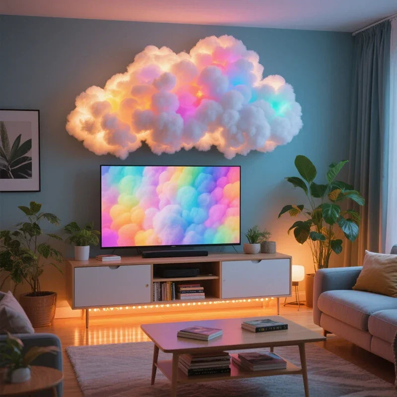3D Cloud Lighting Light Kit with Music Sync, Multicolor RGBIC LED Strip Lights, Remote & APP Control, Mood Lighting for Bedroom