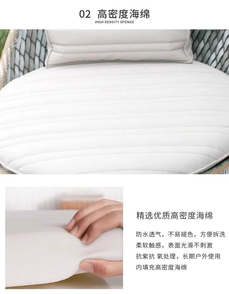Outdoor rattan weaving leisure creative balcony small furniture outdoor courtyard garden tea table combination