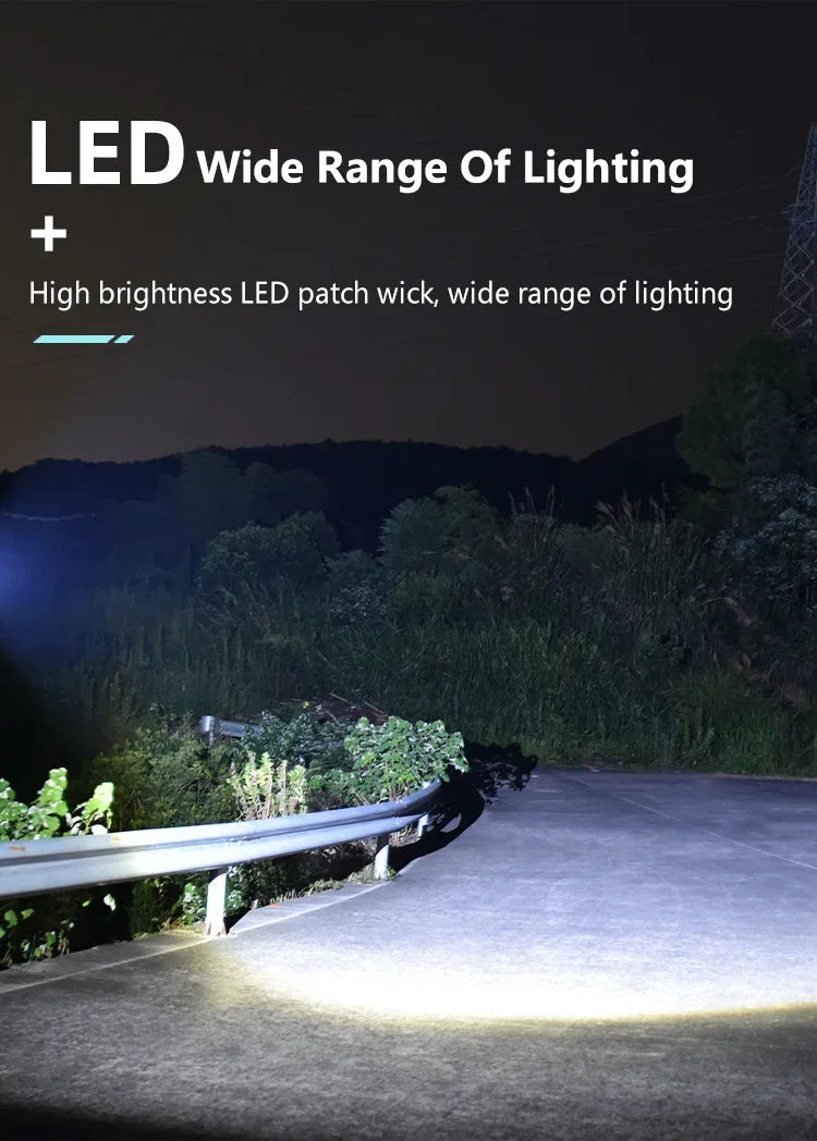 Powerful XHP70 LED Flashlight Solar Charging Searchlight Long Range USB Rechargeable Camping Lantern Multifunctional Work Light