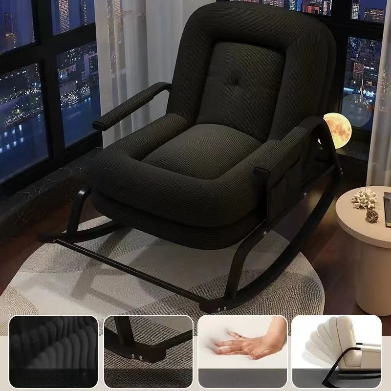 Lazy Rocking Chair Household Living Room Adult Balcony Leisure Bedroom Recliner Single Lazy Sofa Human Rocking Chair Muebles