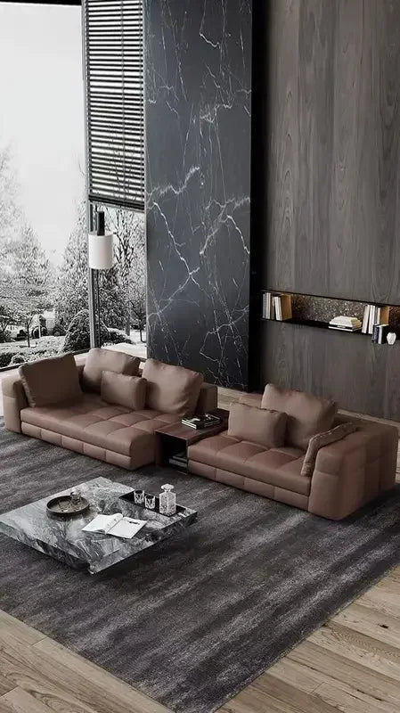 Luxury Design Sponge Filled L-Shape Sectional Sofa Set with Vacuum Packaging for Living Room Furniture
