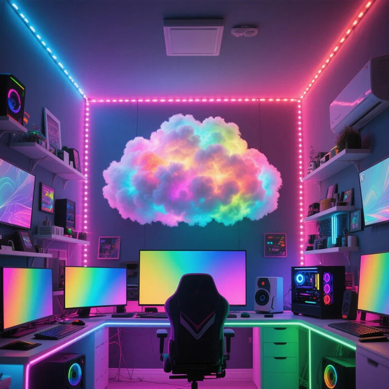 3D Cloud Lightning Light Remote APP Control Thundercloud LED Light Music Sync Multicolor Smart DIY Cotton Thunder Cloud Light