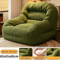 Olive Green Corduroy Bean Bag Sofa – High-Density Filling for Bedroom & Living Room Relaxation