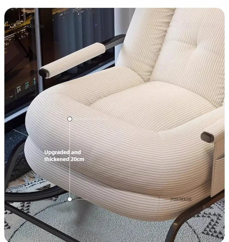 Corduroy Backrest Lazy Chair Multifunctional Comfortable Modern Creative Seating for Balcony Living Room Bedroom Apartment Small