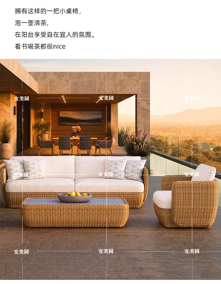 Outdoor rattan sofa courtyard hotel garden sales department designer outdoor leisure outdoor furniture combination
