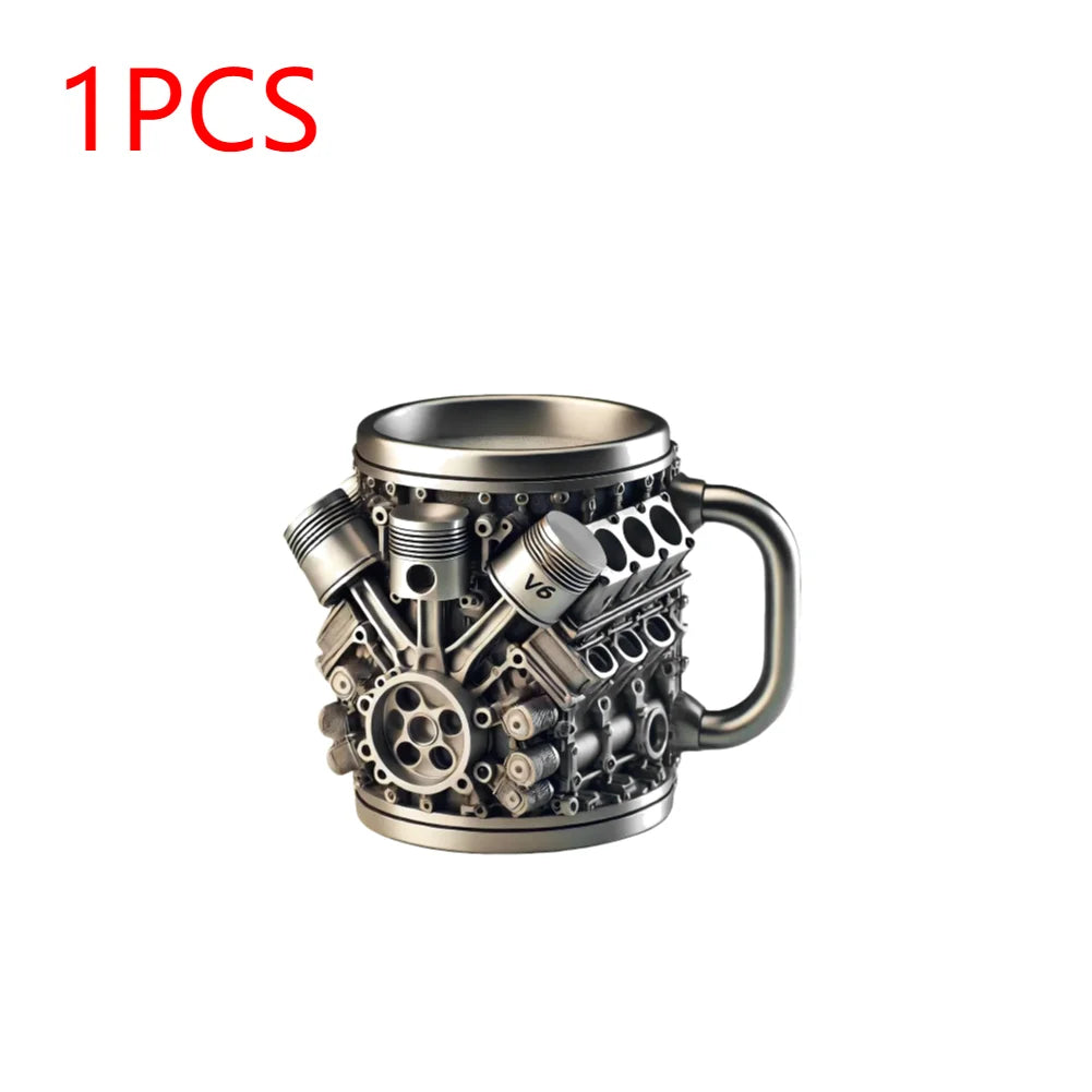 Car Engine Coffee Cup Stainless Steel Coffee Mug Cocktail Beer Mug Drinkware Gifts For Men Car Lovers For Home And Office Bar