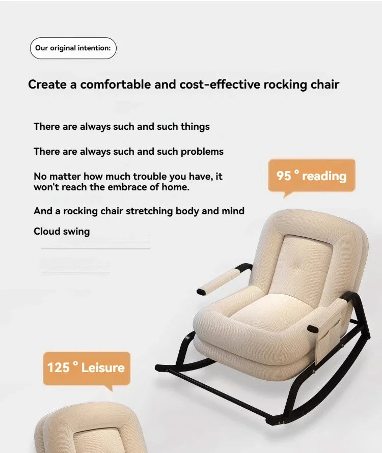 Swinging Chair Adults Can Sleep Creamy Style Dog House Rocking Chair Single Lazy Person, Home Small Sofa