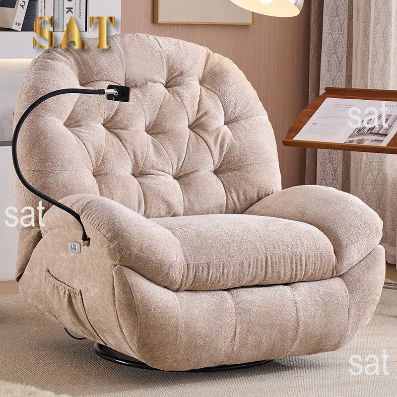 !@Modern Single Lazy Rocker Recliner Chair for Home Dining Bedroom Hotel Manual Adjustment Multifunction Living Room Furniture