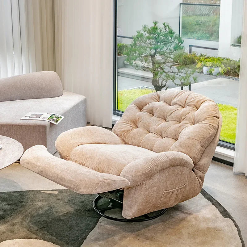 【Best-selling】Functional Retractable Adjustable Chair Back Reclining Velvet Rocking Accent Swivel Microfiber Fabric Living Room