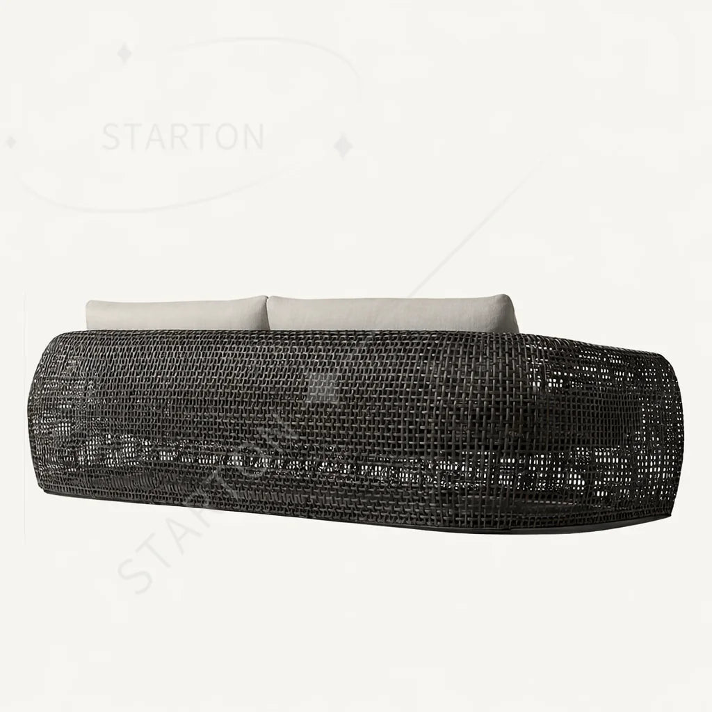 Waterproof Garden Rattan Sofa Pool Sun Lounger  Furniture Set Hotel Rattan Sofa Patio Outdoor