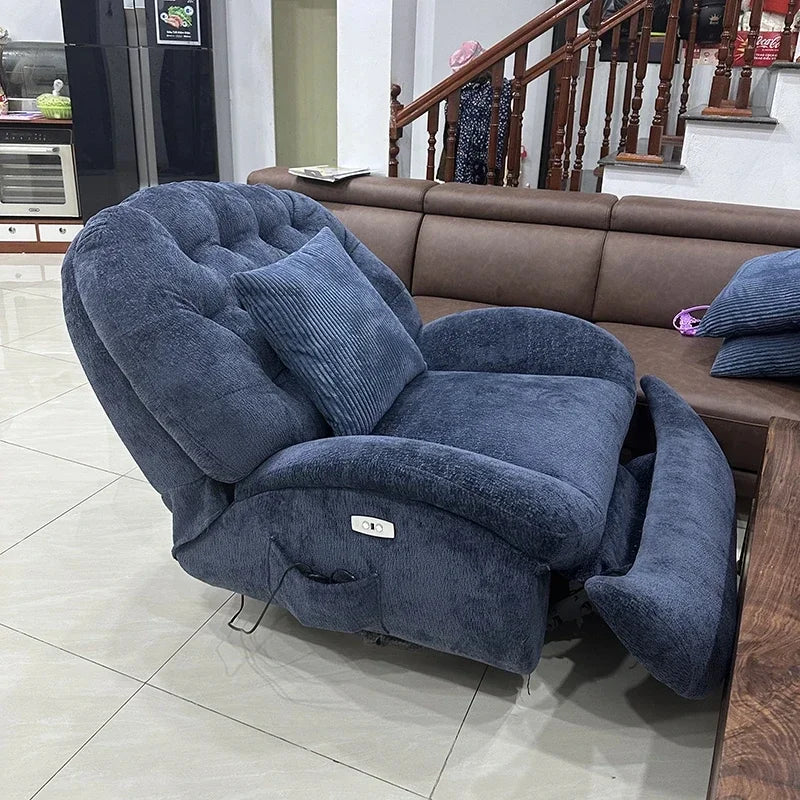 Modern Fabric Living Room Sofas Designer Living Room Furniture Leisure Lazy Sofa Bed Rocking Chair Nordic Home Rotating Recliner