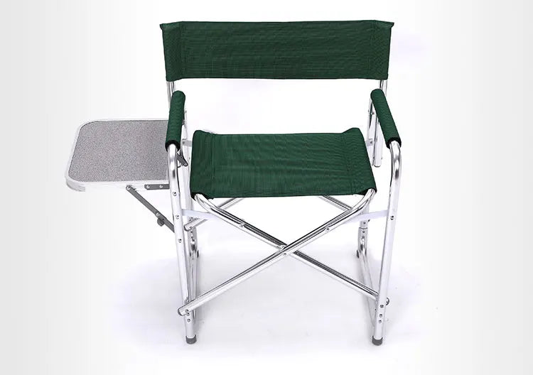 Aluminum Alloy Director’s Chair with Side Table, Portable Folding Fishing Stool, Relaxing Laptop Desk, Outdoor Picnic Gear