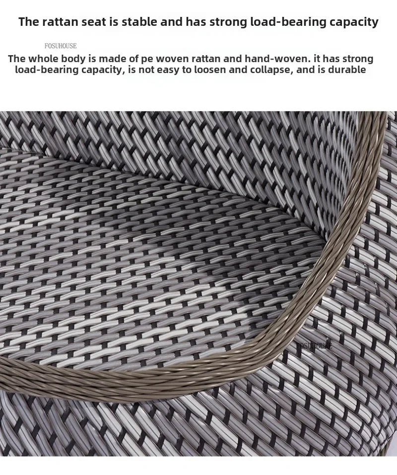 Nordic Outdoor Garden Sofa Double Rattan Sofa Chair Leisure Balcony Courtyard Waterproof Sunscreen Sofa Chair Garden Furniture F