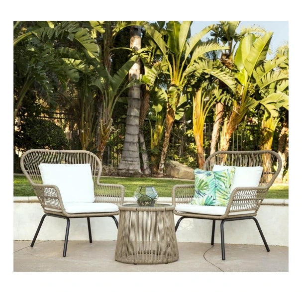 # New Arrival 3 Pieces Outdoor Furniture Set Patio Rattan Wicker Chairs