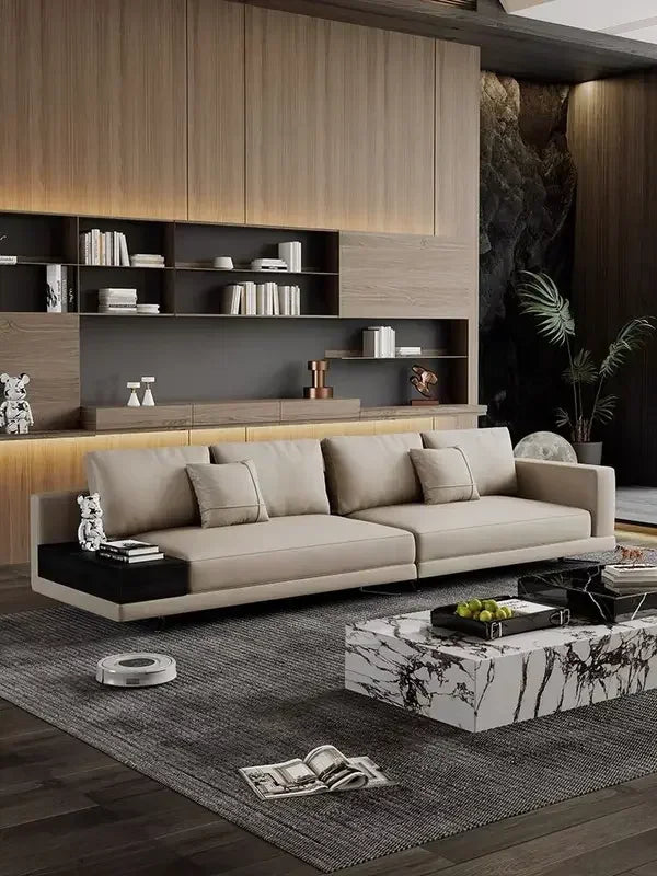 Luxury Design Sponge Filled L-Shape Sectional Sofa Set with Vacuum Packaging for Living Room Furniture