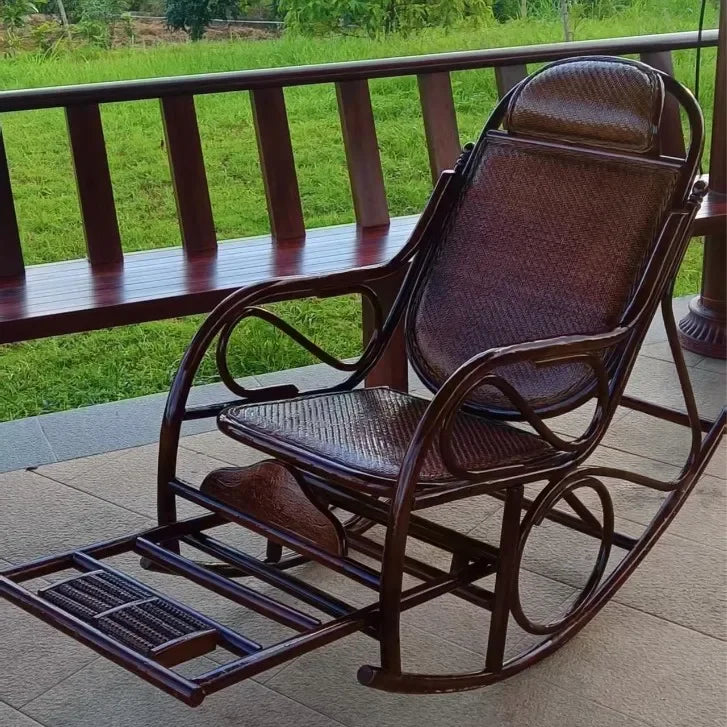 TAO Natural rattan rocking chair recliner adult balcony home leisure elderly nap chair