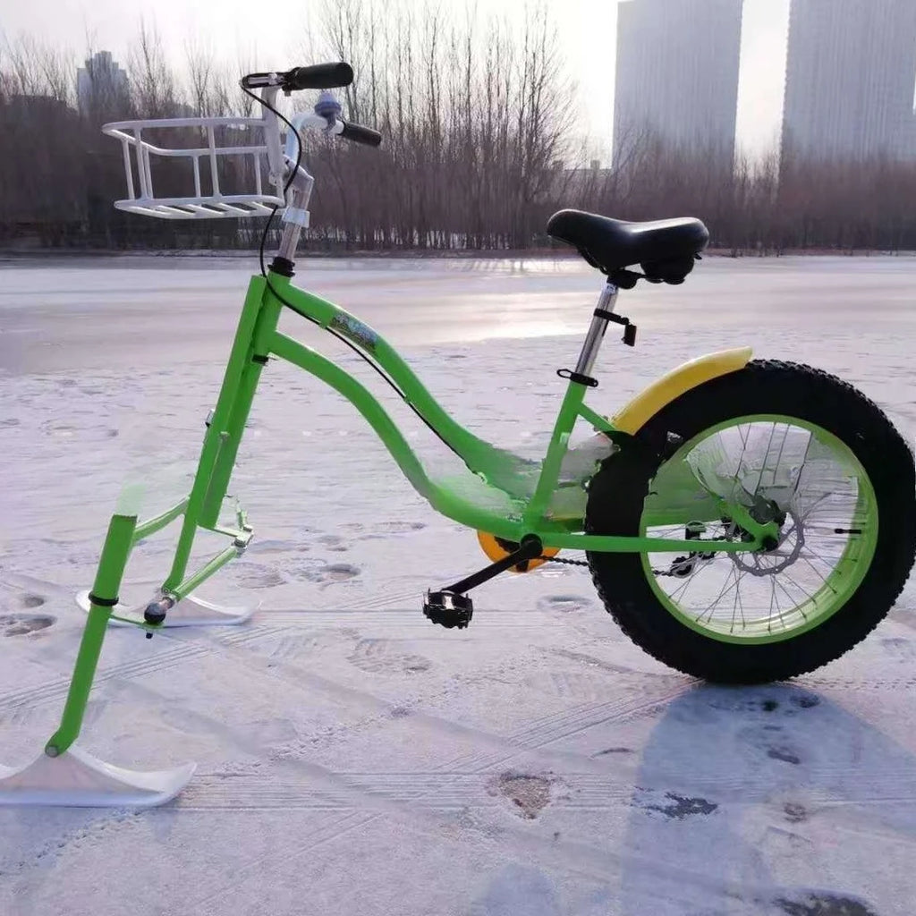 Ice bike, tandem ski, bicycle ice skate