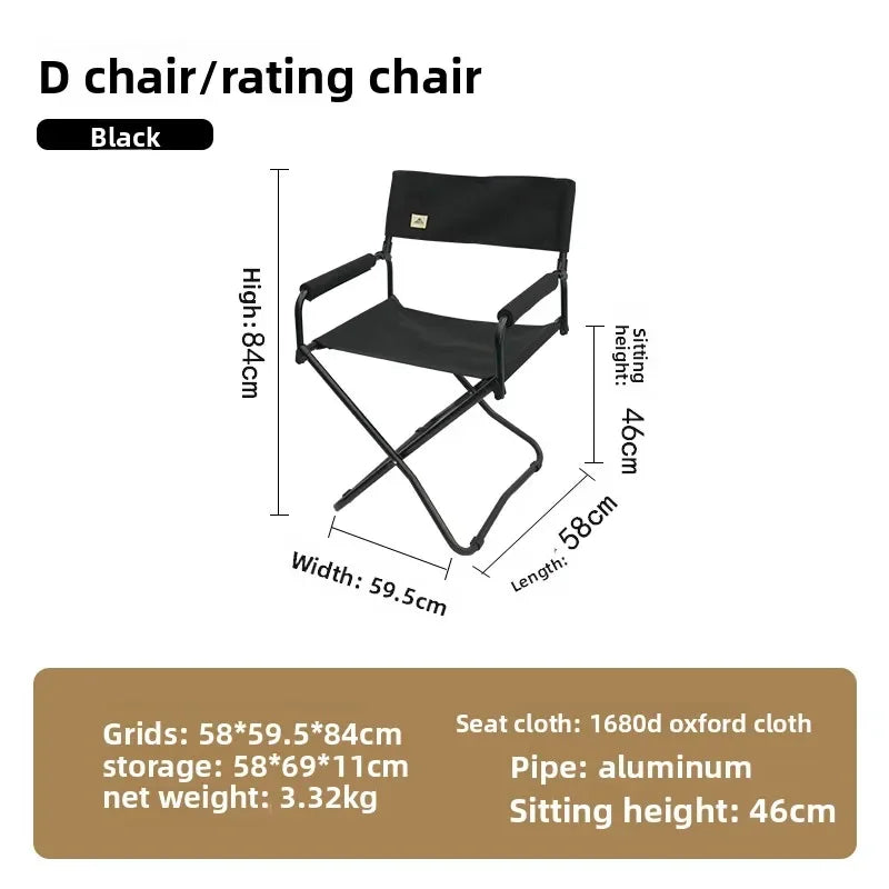 Outdoor folding chair portable ultra-light beach picnic aluminum alloy camping director space saving