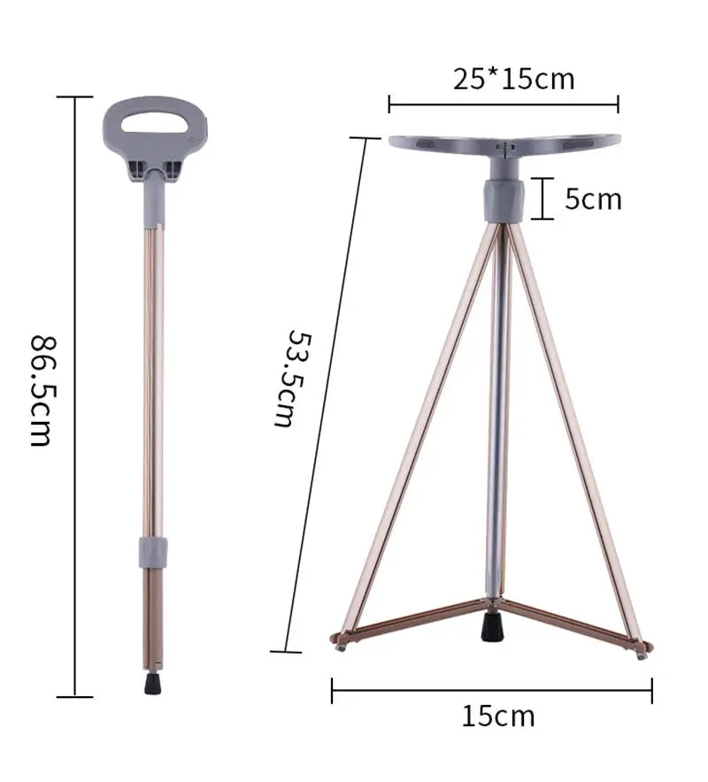 NEW Multifunctional hiking stick Lightweight folding walking stick chair telescopic climbing stick  walking cane equipment