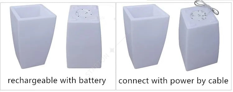 Solar-Charged Large Glowing LED Garden Light Illuminated Outdoor Flower Pot Planter for Home Planter Solar Outdoor Illuminated