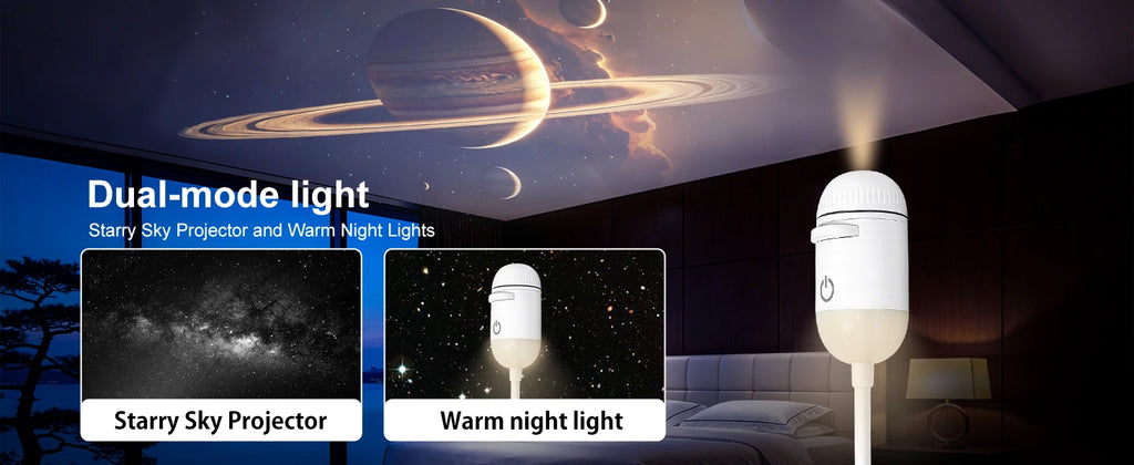 Salange 2-in-1 USB Galaxy Projector Night Light Starry Sky Projetors Lamp Manual Focus For Holiday Atmosphere/Photo Scenarios