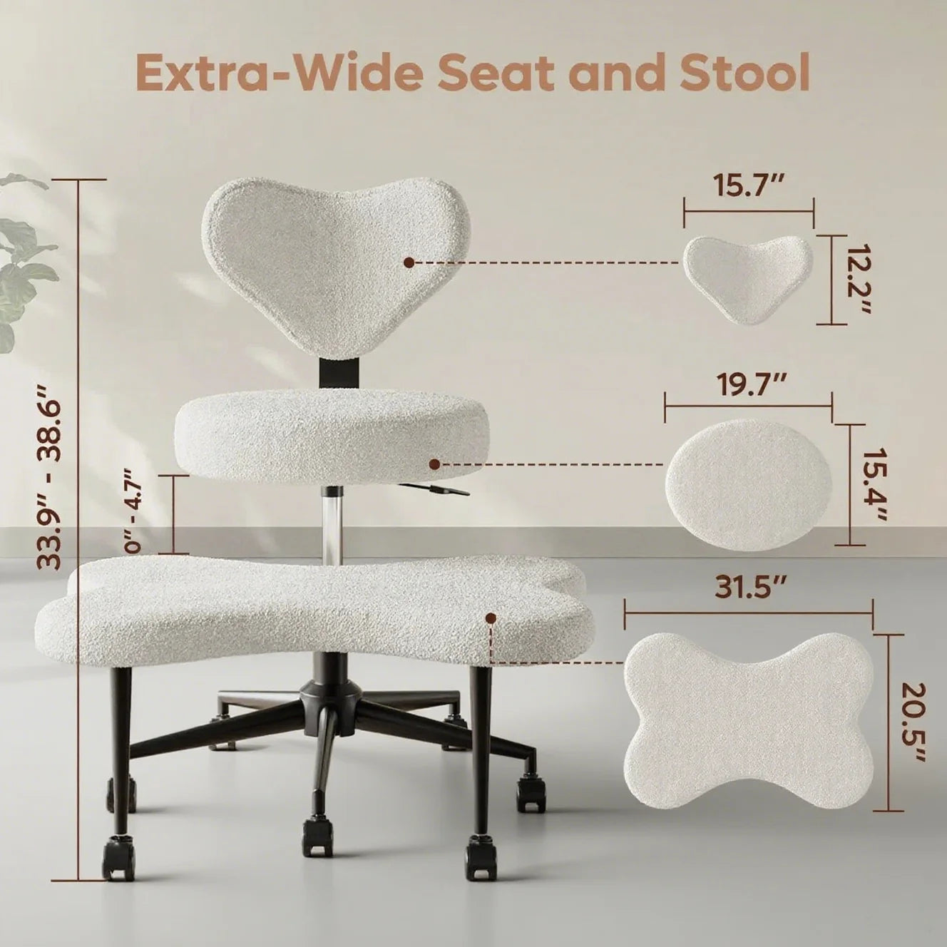 2026 Hot Sale  Ergonomic Cross-Legged Lift Chair for Office Yoga Posture Correction Adjustable Height Swivel Knee Support