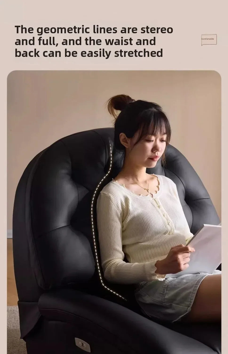 LZ X LazySofa Single Recliner Electric Space Capsule Rocking Chair Eco-Leather Lounge Living Room Suitable Sitting Reclining Sle