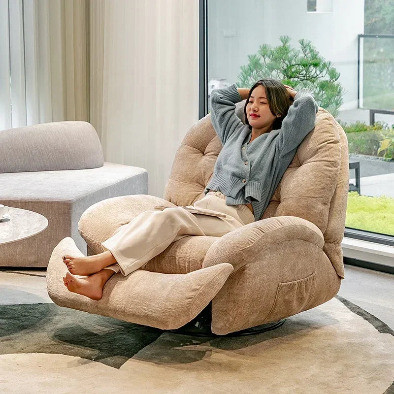【Best-selling】Functional Retractable Adjustable Chair Back Reclining Velvet Rocking Accent Swivel Microfiber Fabric Living Room